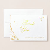 ECHTE Goldfolie DANKEN SIE Hochzeitskarte Folienkarte (Vorderseite mit Umschlag)