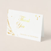 ECHTE Goldfolie DANKEN SIE Hochzeitskarte Folienkarte (Vorderseite)
