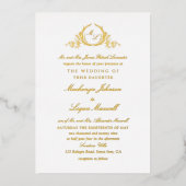 Echte Goldfolien-Monografie-Hochzeit Folieneinladung (Vorderseite)