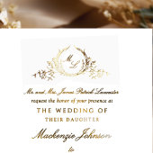 Echte Goldfolien-Monografie-Hochzeit Folieneinladung