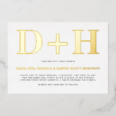 Echte Goldfolieninitialen fett formatierte Typogra Folieneinladung (Vorderseite)