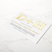 Echte Goldfolieninitialen fett formatierte Typogra Folieneinladung (Gedreht)