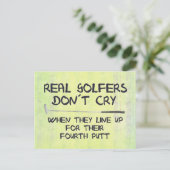 Echte Golfer weinen nicht Postkarte (Stehend Vorderseite)