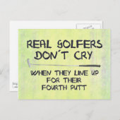 Echte Golfer weinen nicht Postkarte (Vorne/Hinten)