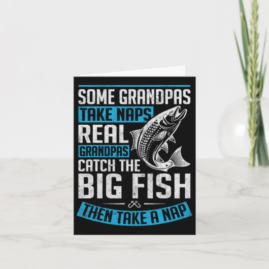 Echte Grandpas Fischen Grosses Fisch Schlechtes An Karte (Vorderseite)