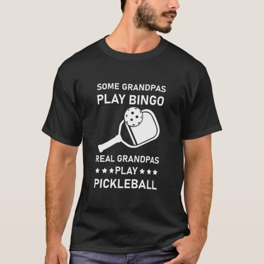 Echte Großpas spielen Pickleball T-Shirt (Vorderseite)