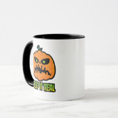 Echte Grumpy Halloween-Kürbis Tasse (Vorderseite Links)