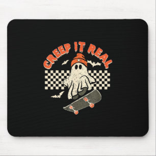 Echte Grusel-Skateboarding Retro-Halloween-Geist  Mousepad
