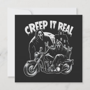 Echte Halloween-Biker-Ghostface-Creep  Feiertagskarte