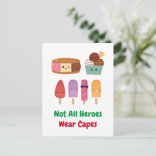 Echte Helden : Eisdielen Postkarte (Stehend Vorderseite)