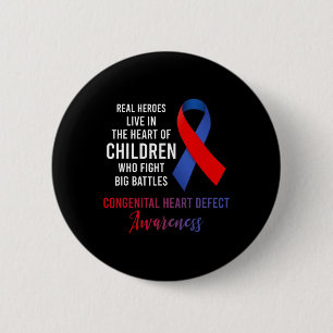 Echte Helden leben im Herzen angeborener Herzfehle Button
