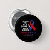 Echte Helden leben im Herzen angeborener Herzfehle Button (Vorne & Hinten)