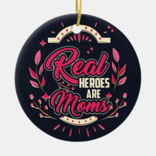Echte Helden sind Mamas frohe Weihnachten Keramik Ornament