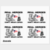 Echte Helden tragen keine Kapen! Rechteckiger Aufkleber (Blatt)