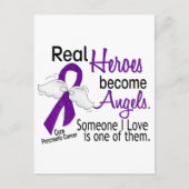 Echte Helden werden Engel Bauchspeicheldrüsenkrebs Postkarte (Vorderseite)