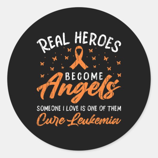 Echte Helden werden Engel glückliche Leukämie Bewu Runder Aufkleber (Vorderseite)