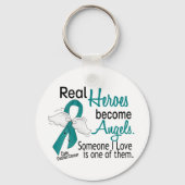 Echte Helden werden Engel Ovarialkarzinom Schlüsselanhänger (Vorderseite)
