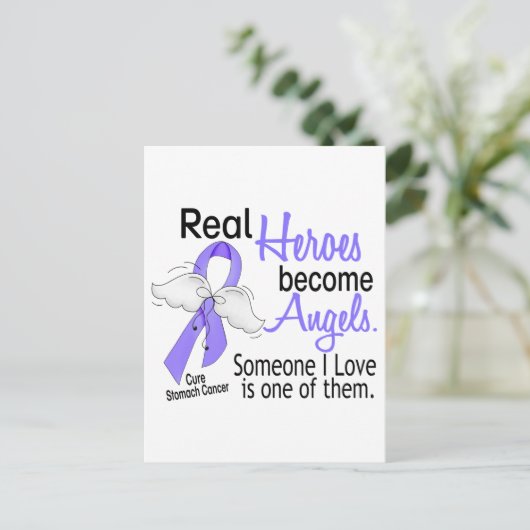 Echte Helden werden Engel Stomachenkrebs Postkarte (Stehend Vorderseite)