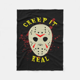 Echte Hockeymaske Halloween Horror Grusel Fleecedecke