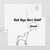Echte Hunde bellen nicht, sie Arooo! Postkarte (Vorne/Hinten)