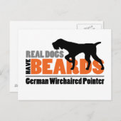 Echte Hunde haben Bärte - Deutscher Drahthaar Poin Postkarte (Vorne/Hinten)