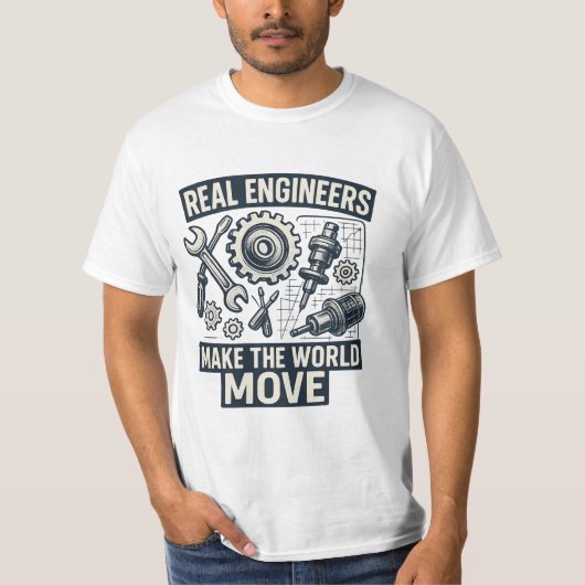 Echte Ingenieure machen die Welt zum Zug T-Shirt (Vorderseite)