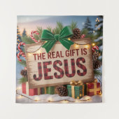 Echte Jesus-Tapete als Geschenk Wandteppich (Vorderseite)