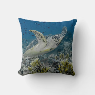 Echte Karettschildkröte Schwimmen Kissen