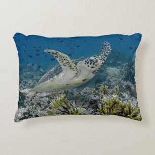 Echte Karettschildkröte Schwimmen Zierkissen