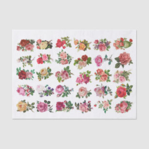 Echte (keine KI) Vintage Kleine Botanische Blumen Seidenpapier
