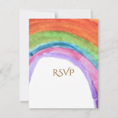 Echte Kinderechte Regenbogen-Wasserfarben-Geburtst RSVP Karte (Vorderseite)