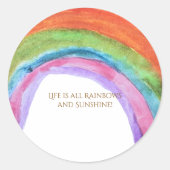 Echte Kinderechte Regenbogen-Wasserfarben-Geburtst Runder Aufkleber (Vorderseite)