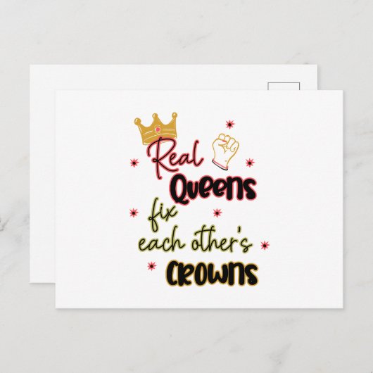 Echte Königinnen reparieren gegenseitig ihre Krone Postkarte (Vorne/Hinten)