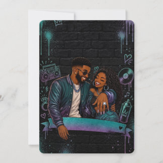 Echte Liebes-Graffiti-Hochzeitseinladung für schwa Save The Date