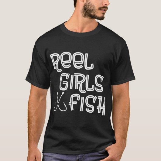 Echte Mädchen angeln Fischen T-Shirt (Vorderseite)
