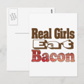 Echte Mädchen essen Bacon Postkarte (Vorne/Hinten)