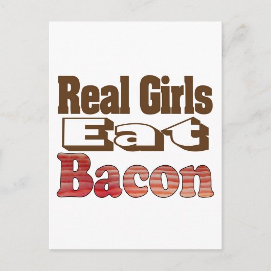 Echte Mädchen essen Bacon Postkarte (Vorderseite)