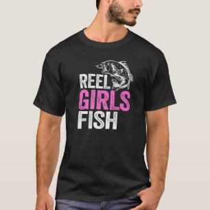 Echte Mädchen fischen Bass Angeln Fischerin Mutte T-Shirt