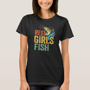Echte Mädchen fischen Bassangeln Fischerin Mutter T-Shirt