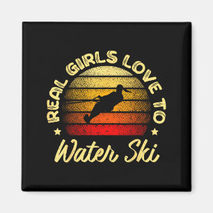 Echte Mädchen lieben Wasserski Wasserskiläufer lus Magnet