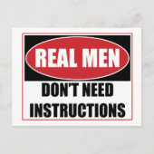 Echte Männer brauchen keine Anweisungen zu untersc Postkarte (Vorderseite)