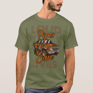 Echte Männer fahren Diesel Loud Leitungen rettend  T-Shirt