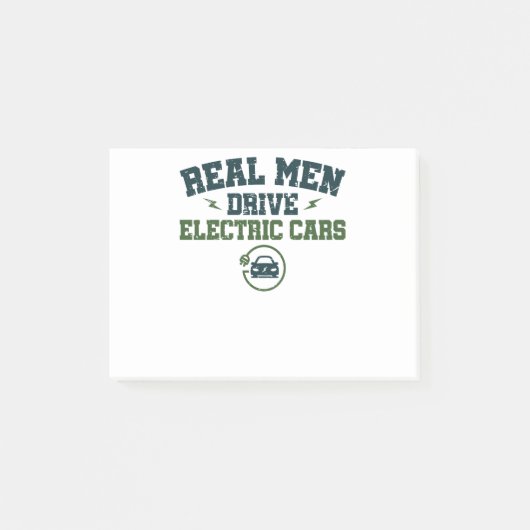 Echte Männer fahren Elektroautos Post-it Klebezettel (Vorderseite)