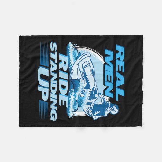 Echte Männer fahren Stehend nach Jet Ski Design Fleecedecke (Vorderseite (Horizontal))