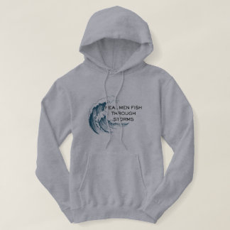 Echte Männer fischen durch Stürme beim Angeln Hoodie