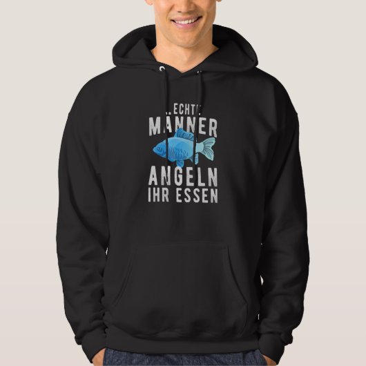 Echte Männer fischen Fischer Angler Hoodie (Vorderseite)
