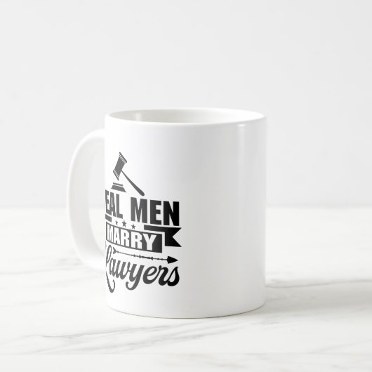 Echte Männer heiraten Anwälte Geschenk für Ehemann Kaffeetasse (Vorderseite Links)