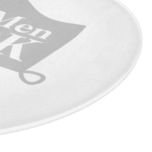 Echte Männer kochen für den Koch ein individuelles Schneidebrett (Ecke)