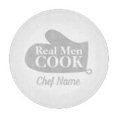 Echte Männer kochen für den Koch ein individuelles Schneidebrett (Vorderseite)