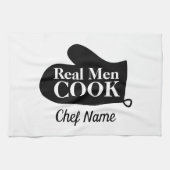 Echte Männer kochen lustiges Backofen Mitt Küchent Geschirrtuch (Horizontal)